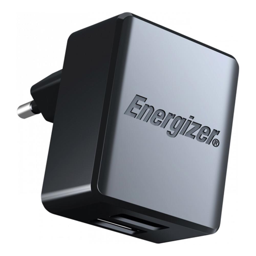 [A12EU] 12W Energizer 2x USB-A hleðslutæki, svart