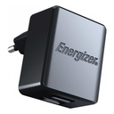 12W Energizer 2x USB-A hleðslutæki, svart