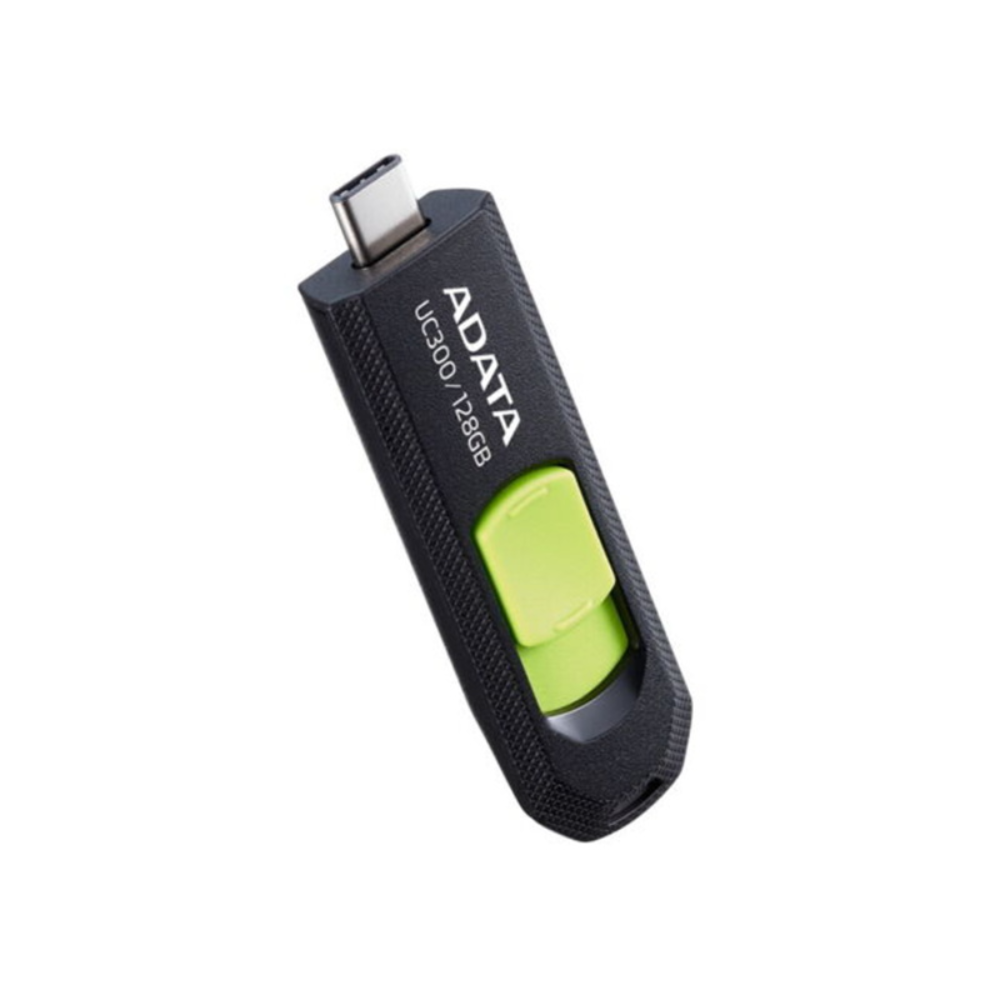 [ACHO-UC300-128G-RB] ADATA UC300 128GB USB-C minnislykill, Svartur/Grænn