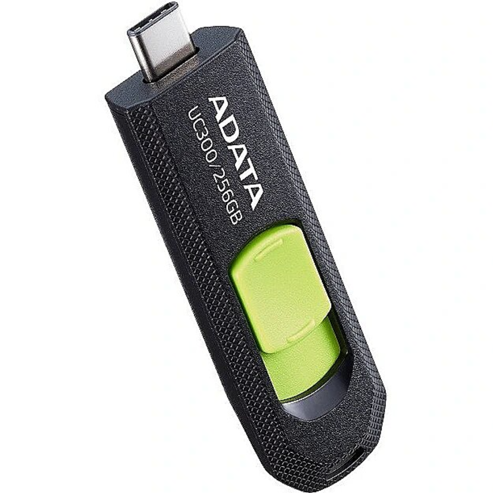 [ACHO-UC300-256G-RB] ADATA UC300 256GB USB-C minnislykill, Svartur/Grænn