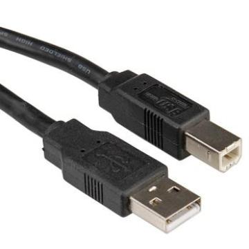 [11.02.8818-100] Roline USB2.0 A-B kapall, 1.8 metrar, svartur