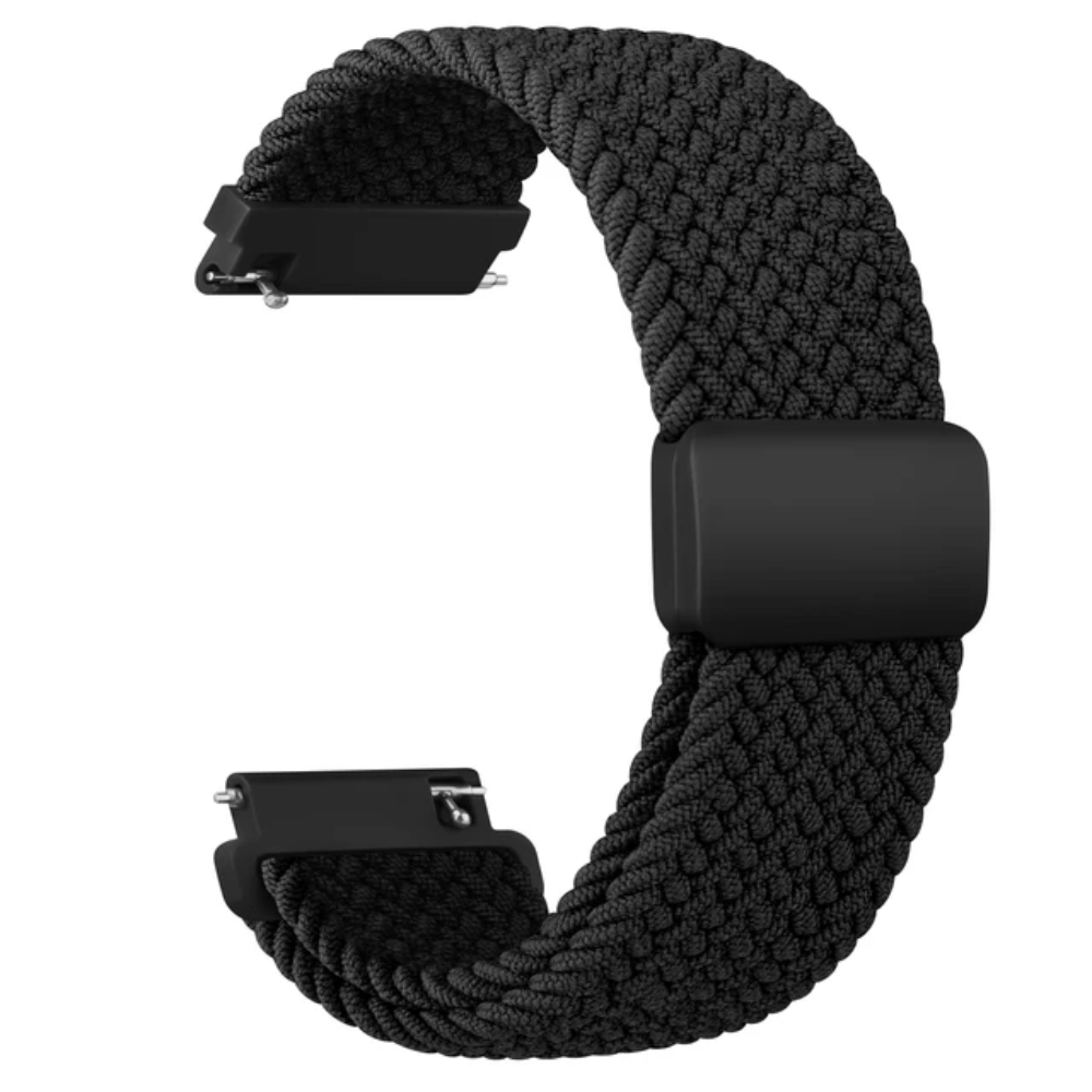 [AMZ-STRAP-BR-BK-22] Úra ól - Ól úr tauefni - 22mm ól fyrir Amazfit heilsu úr, Svört