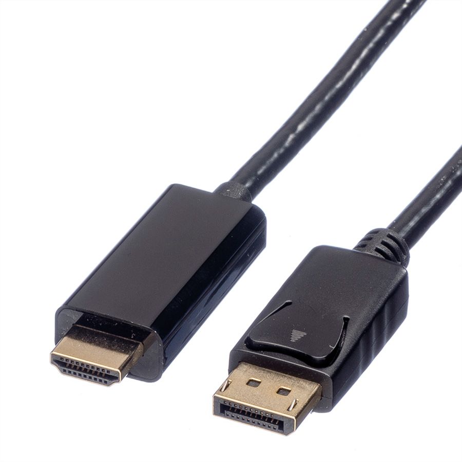 [11.04.5788-10] Roline DisplayPort í HDMI 4k kapall hann/hann 5 metrar, svartur