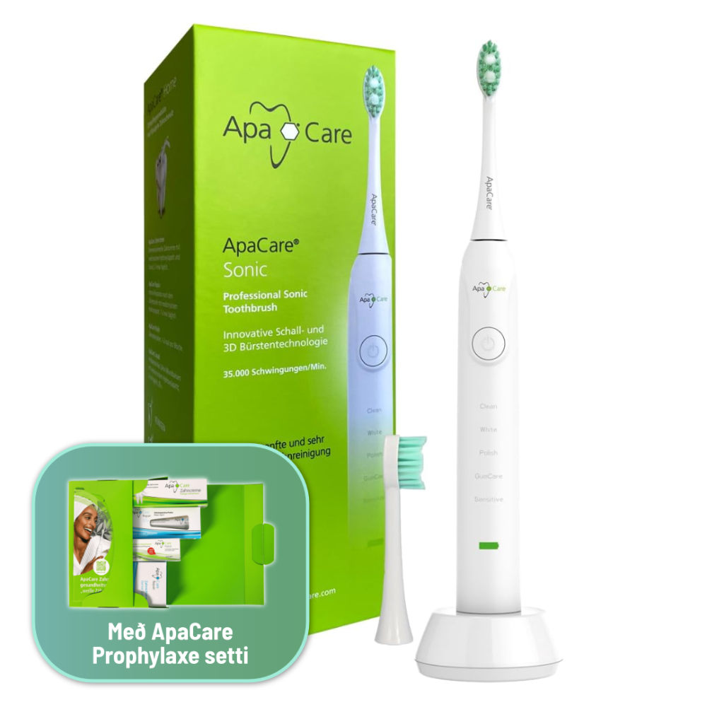 Apacare Sonic rafmagnstannbursti með prophylaxis setti