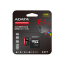 ADATA MicroSD 64GB class 10 UHS-1 U3 High Endurance háhraða minniskort m/SD-breytistykki