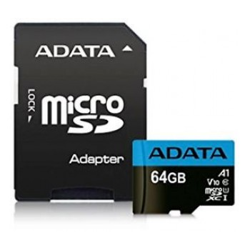 [AUSDX64GUICL10A1] ADATA MicroSD 64GB class 10 UHS-1 U1 minniskort m/SD-breytistykki