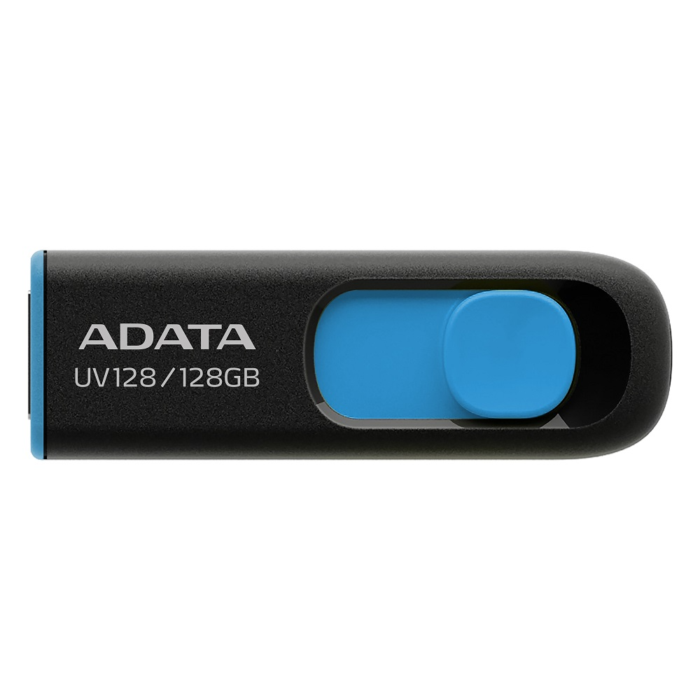 [AUV128-128G-RBE] ADATA UV128 128GB USB minnislykill, Svartur/blár