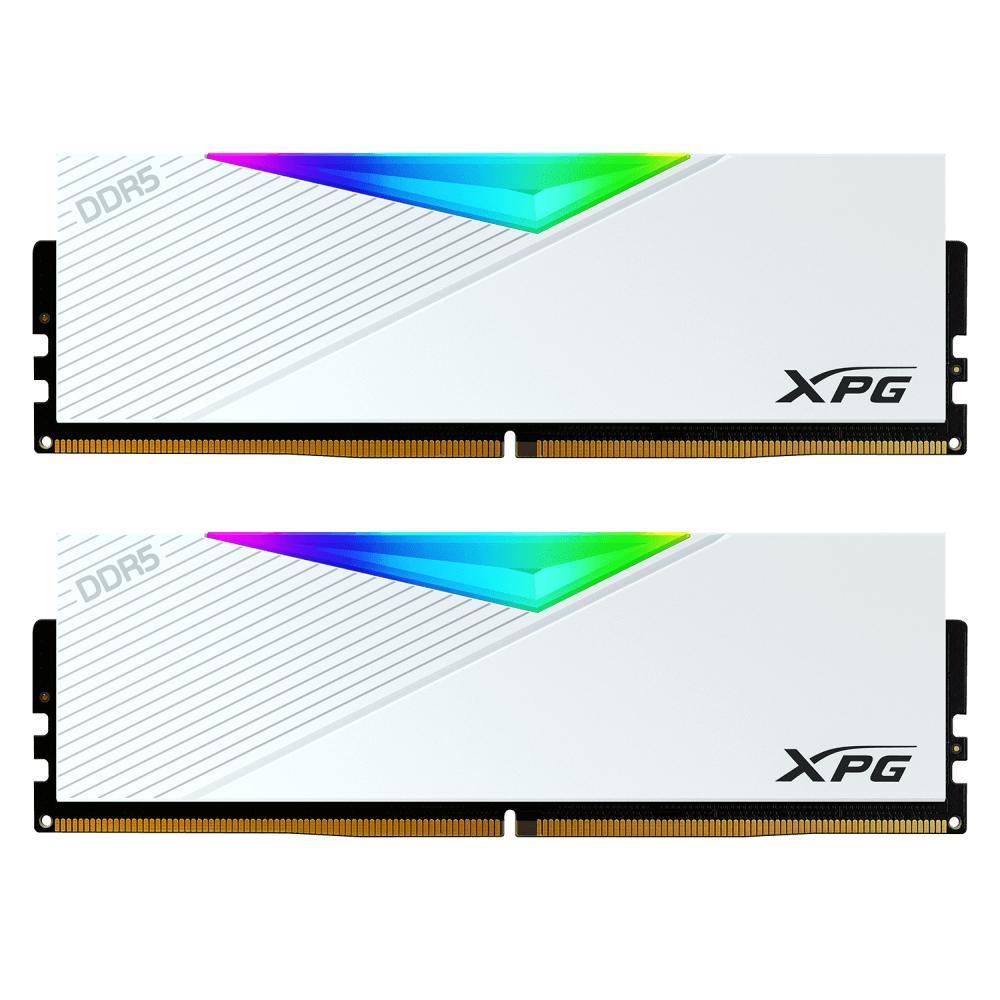 ADATA 64GB Dual DDR5 6400MHz (2x32GB) Lancer RGB vinnsluminni, hvítt