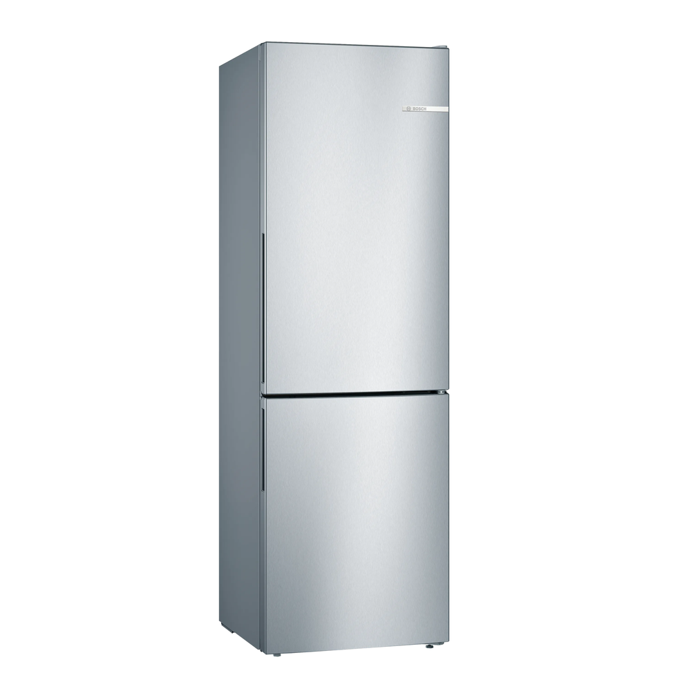[BCKGV 36VIEAS] Bosch Serie 4 kæli- og frystiskápur, 186cm, 214+94L, stál, 5 ára ábyrgð