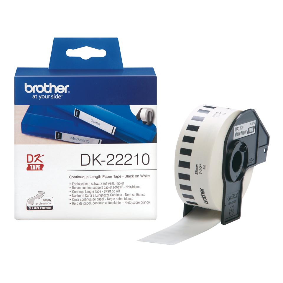 [BRODK22210] Brother DK-22210 samfelld límmiðarúlla, 29mm x 30.48m