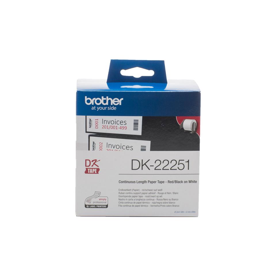 [BRODK22251] Brother DK-22251 samfelld límmiðarúlla, 62mm x 15.24m