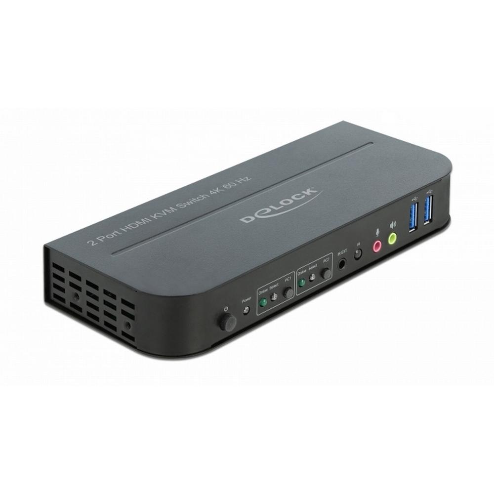 [11481] Delock KVM 4K 60Hz HDMI sviss með IR fjarstýringu