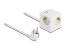 Delock Cube 1,5m fjöltengi, 3x Schuko 1x USB-A og 1x USB-C PD 3.0 20W