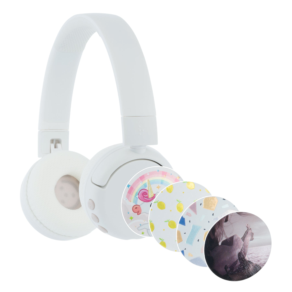 [BT-BP-POP-FUN-WH] BuddyPhones POP Fun þráðlaus BT krakkaheyrnartól, hvít