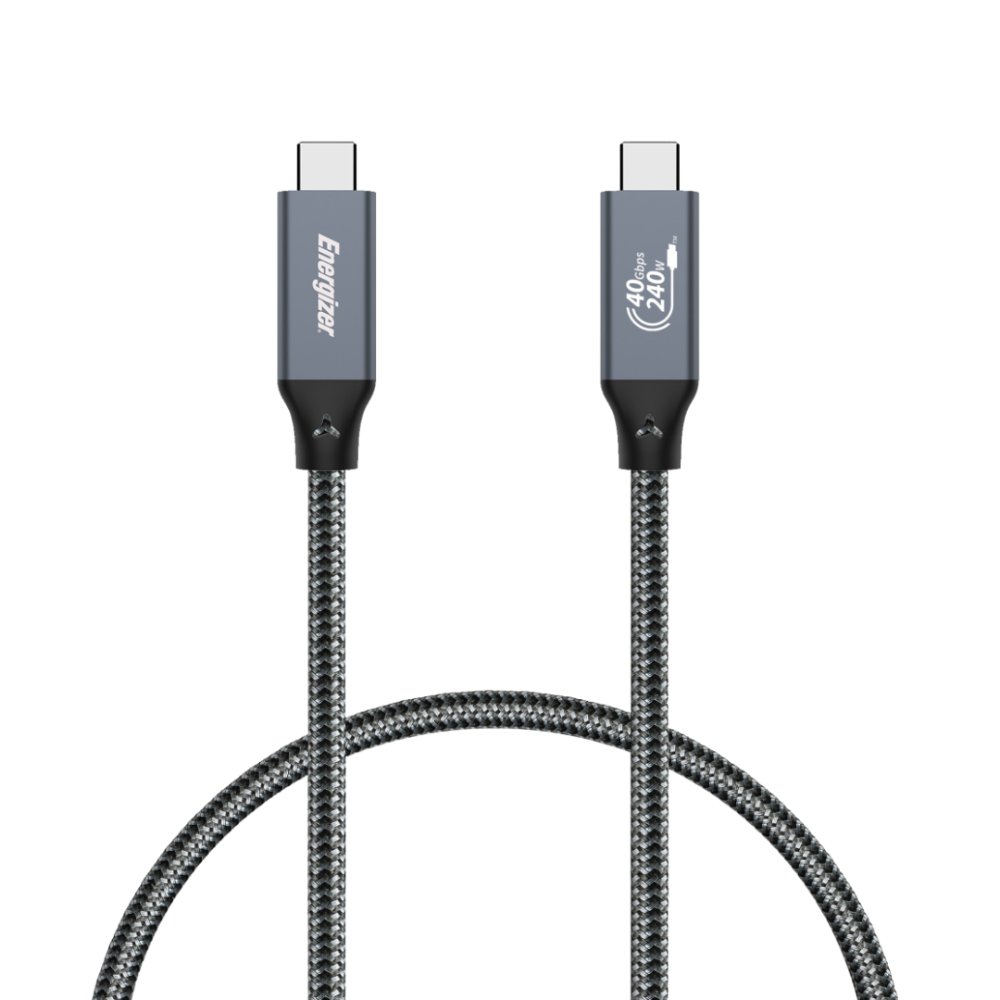 Energizer C84 Metal USB4.0 240W 40Gbps 8K@60Hz C í C kapall, 0,8 metrar, Silfur