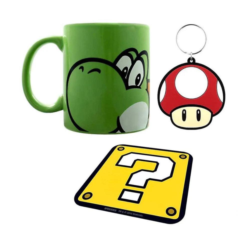 Super Mario - Yoshi bolli með glasamottu