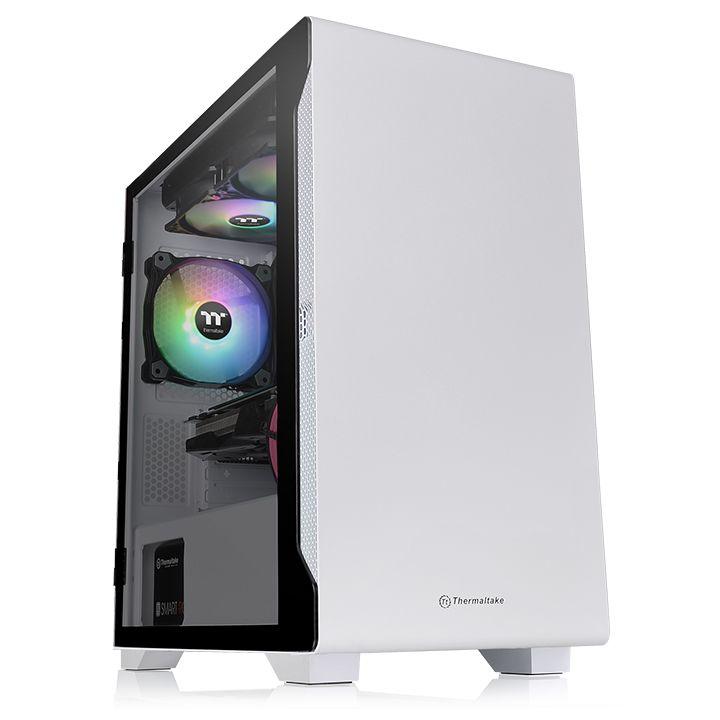 [CA-1Q9-00S6WN-00] Thermaltake S100 TG Snow mATX turnkassi með glugga, Hvítur