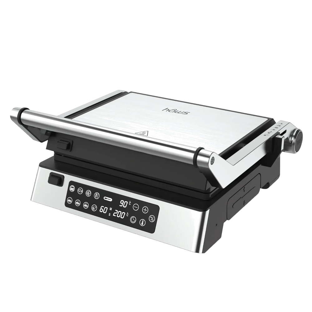 [CG30006] Haws samlokugrill, non-stick húðun, 105-180°c, 2000W, LED skjár, silfurlitað