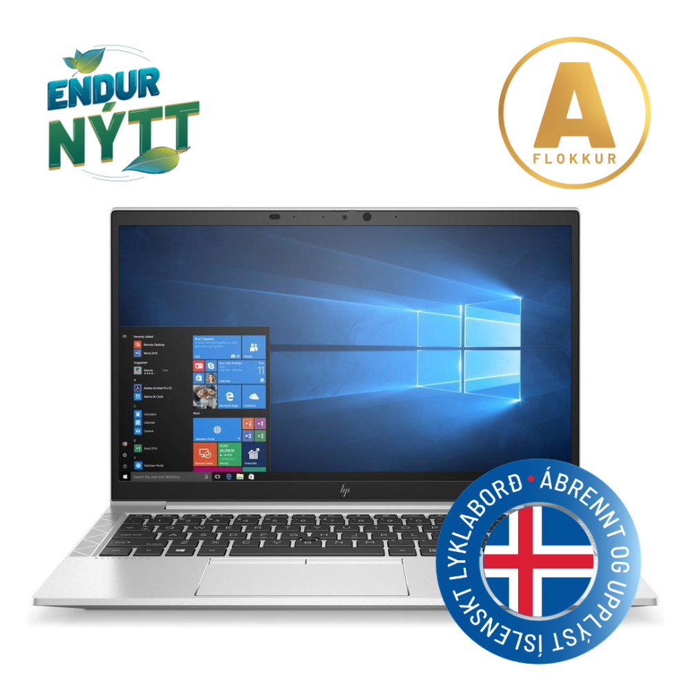 HP EliteBook 845 G7 fartölva 14" FHD R5-4650U 16/256GB, W11P, ísl. lykl., 3ár, endurnýtt