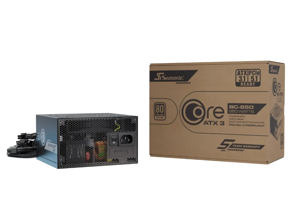 [CORE-BC-850] Seasonic Core BC 850 Bronze 850W aflgjafi, ATX 3.1, 5 ára ábyrgð