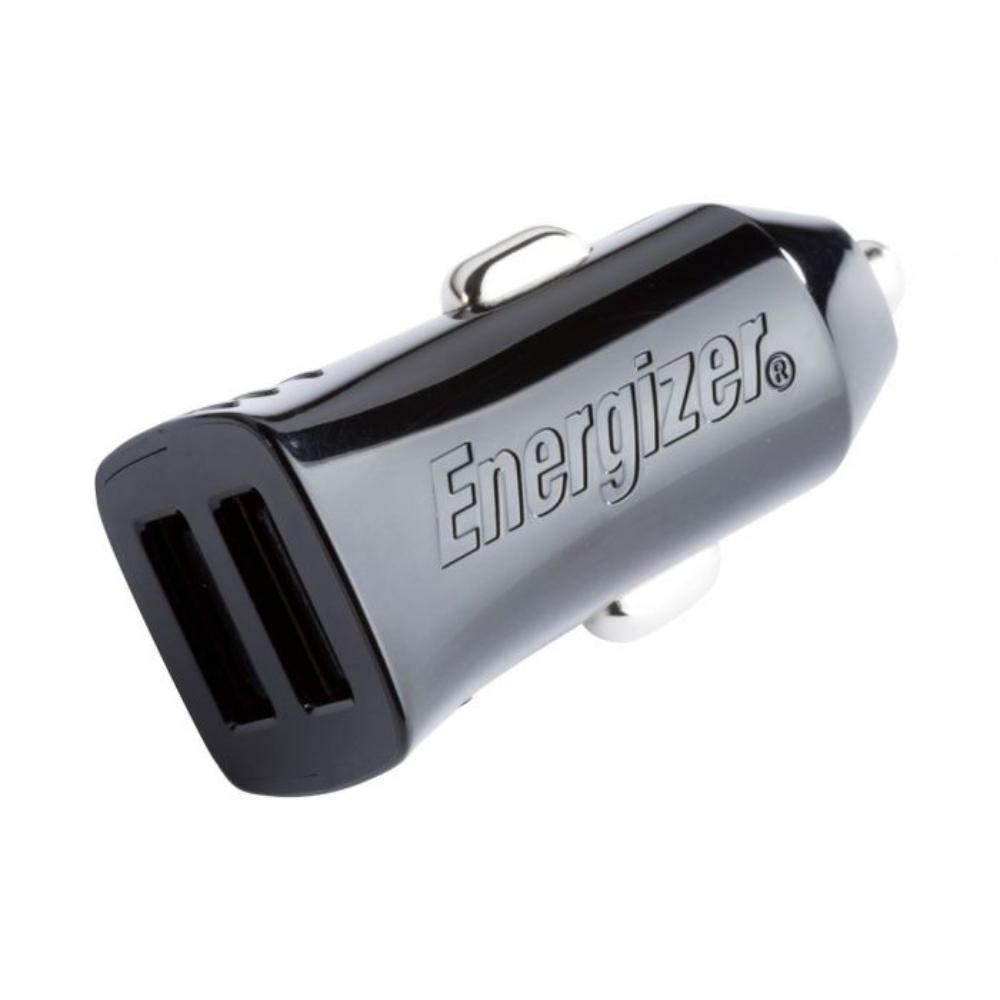 [D12] 12W Energizer 2x USB-A hleðslutæki í bíl, svart