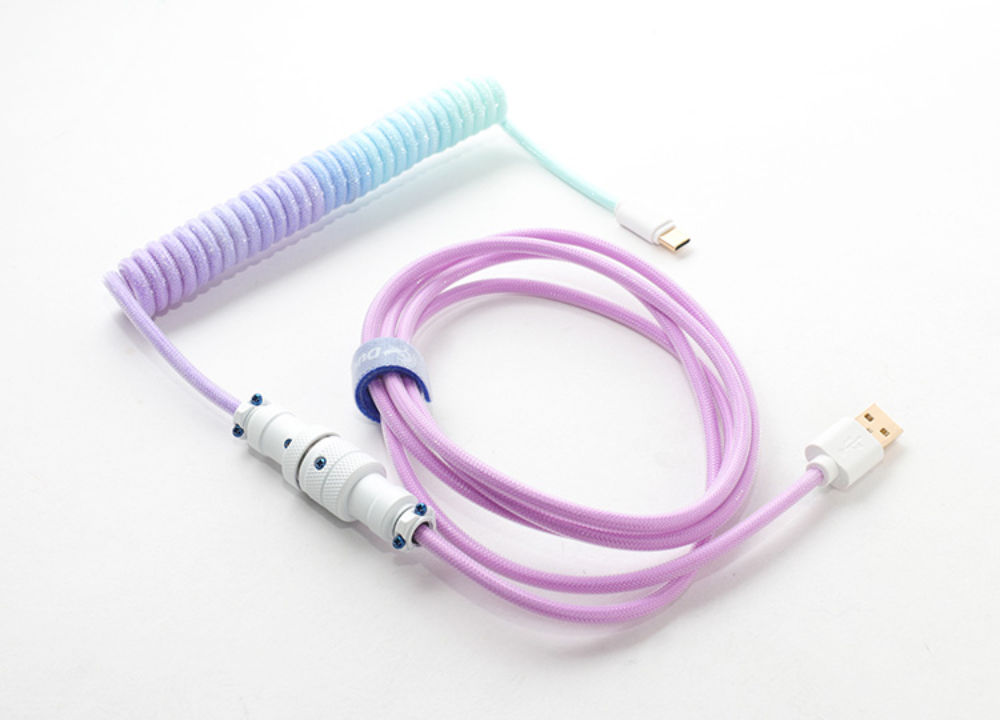 [DACOC2-AZU1] Ducky Coiled USB-C Kapall, Azure