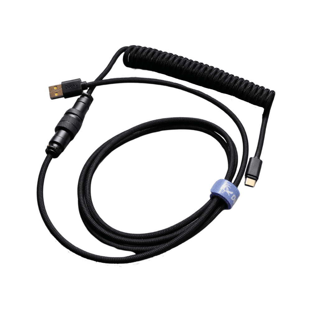 Ducky Coiled USB-C Kapall, Svartur