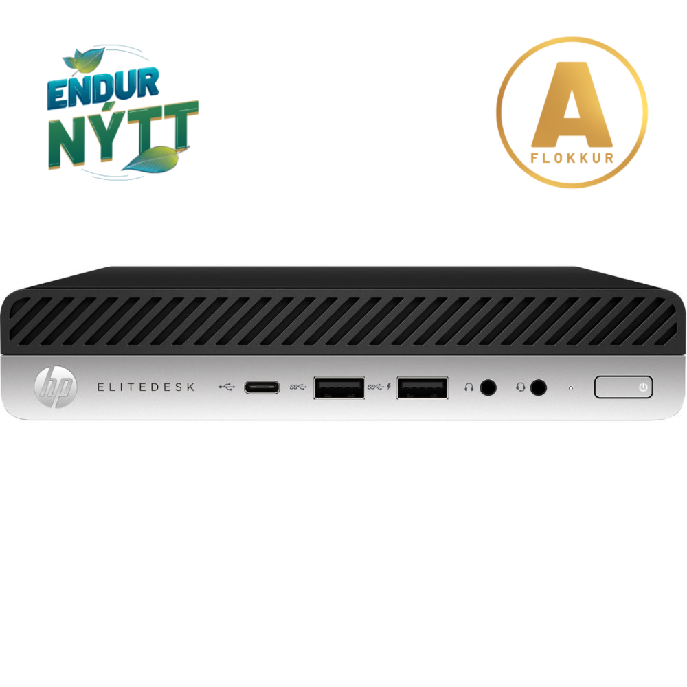 [DESK-800G4-DM-A007] HP EliteDesk 800 G4 smátölva, i5-8400T 32/512GB W11P, endurnýtt