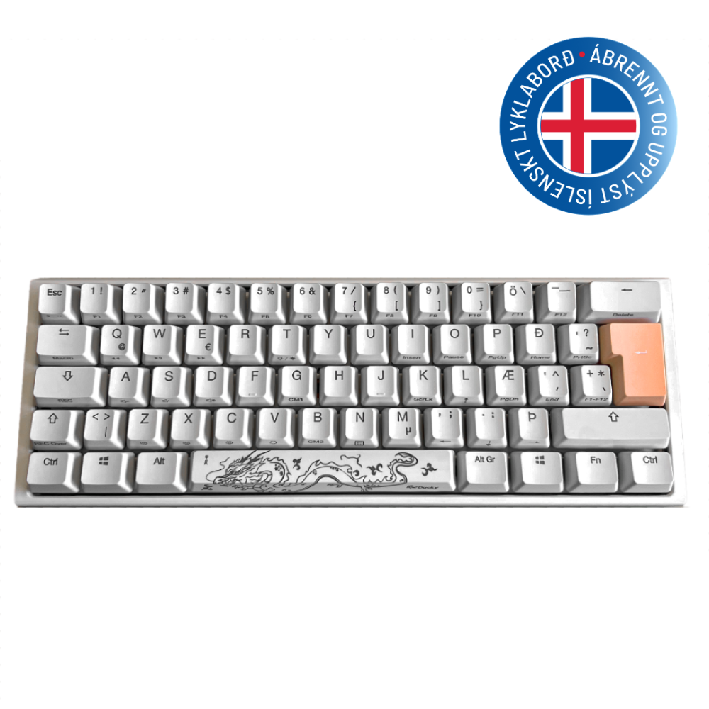 Ducky One 3 Mini RGB lyklaborð, Cherry MX Brown, íslenskt, hvítt