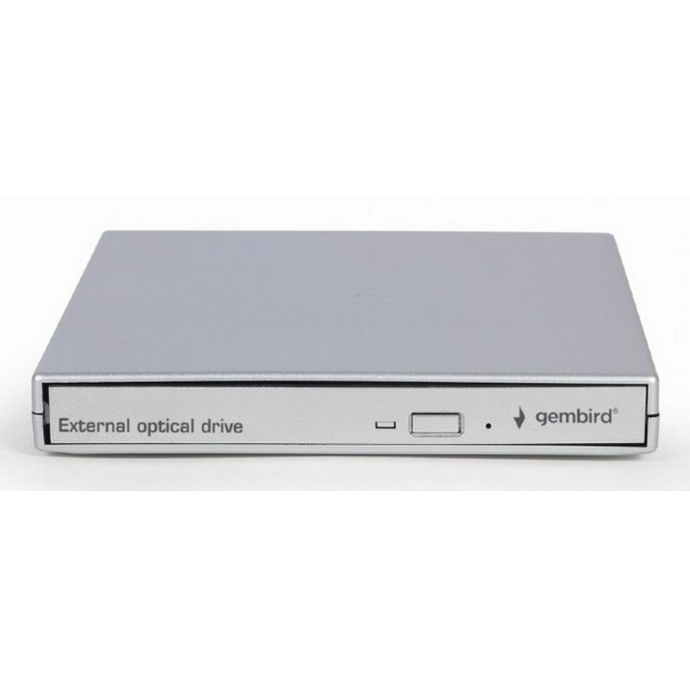 Gembird utanáliggjandi DVD skrifari USB2, silfurlitaður