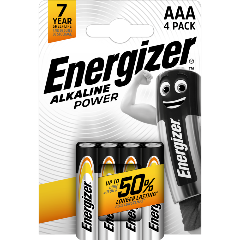 [E300132600] Energizer Power 1.5V AAA rafhlöður, 4stk