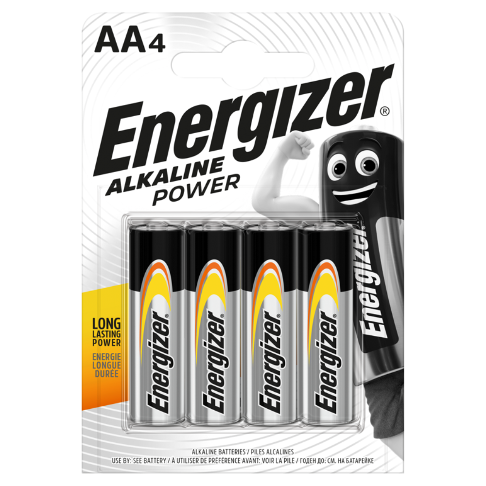[E300132900] Energizer Power 1.5V AA rafhlöður, 4stk