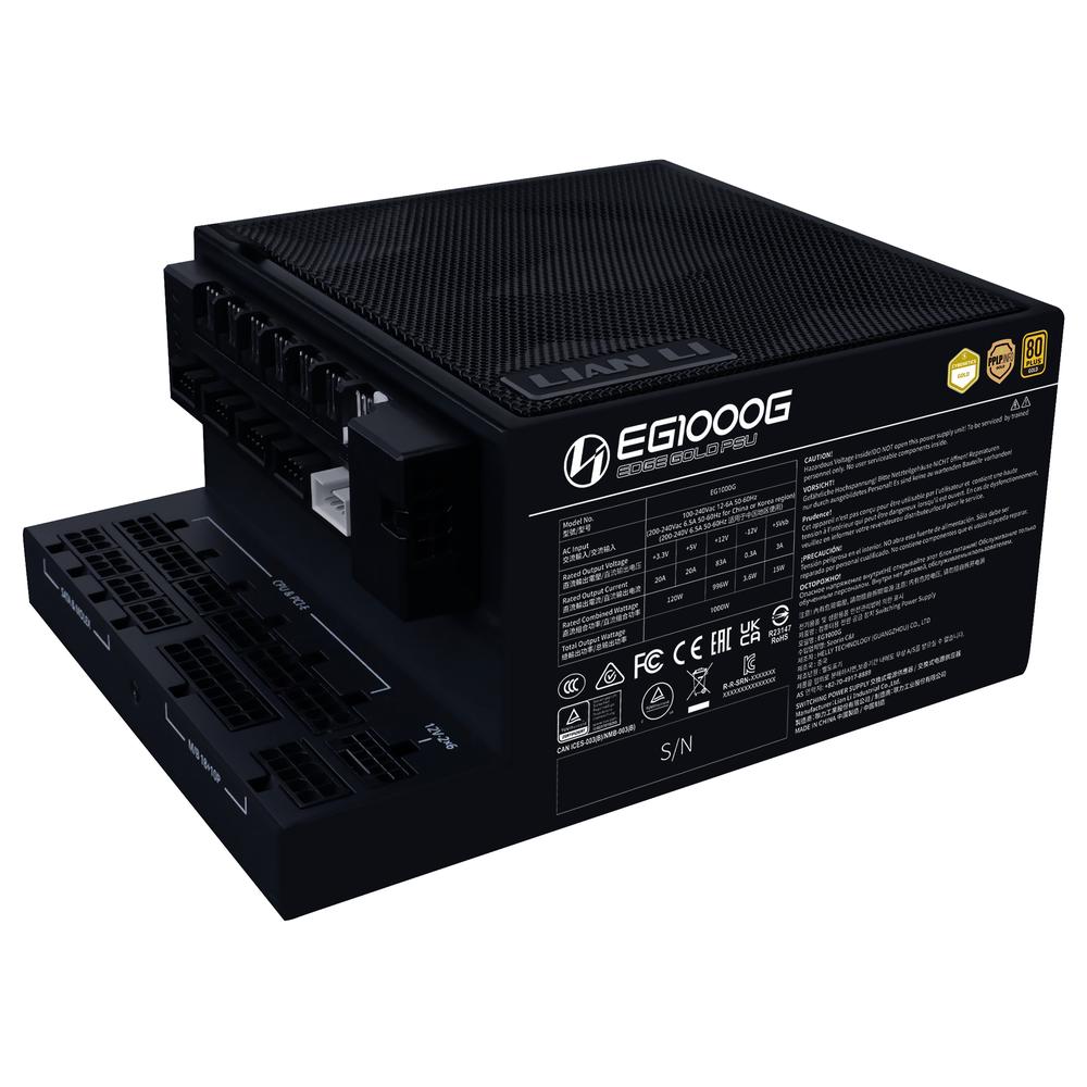 [EG1000GX] Lian-Li Edge 1000W 80+ Gold ATX 3.1 aflgjafi, svartur