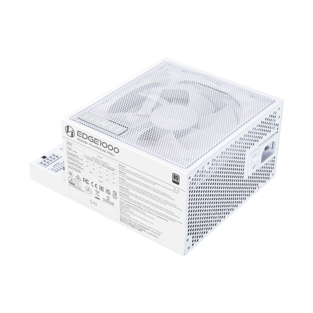 [EG1000W] Lian-Li Edge 1000W 80+ Platinum ATX 3.1 aflgjafi, hvítur