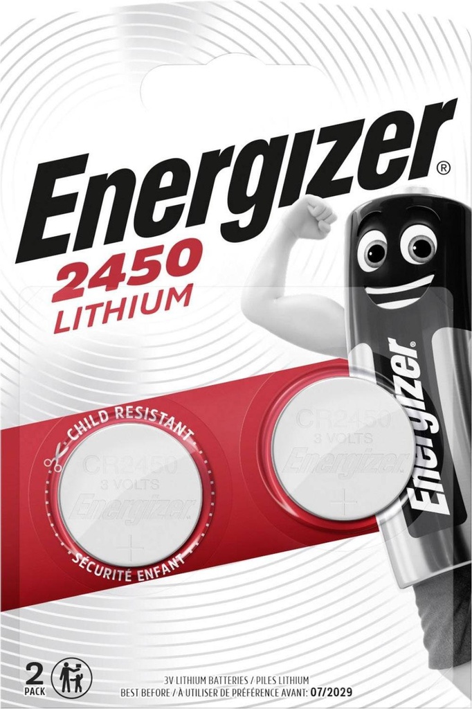[ENR638179] Energizer Power 3V CR2450 rafhlöður, 2stk