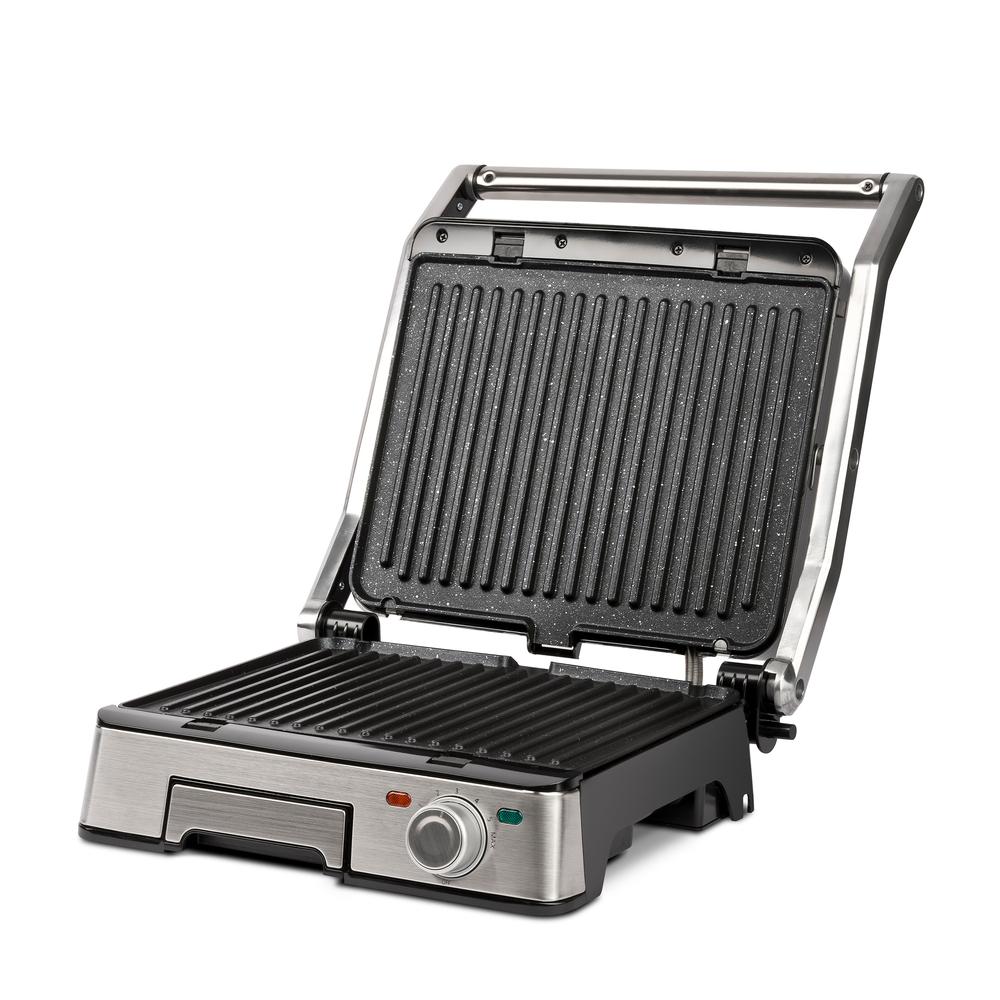 [G1018500] G3 Ferrari Lavica 2200W grill með steinplötur með viðloðunarfría húð, Inox silfur