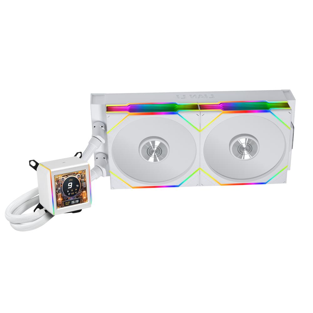 Lian Li Galahad II LCD 280mm TL Wireless RGB AIO vatnskæling, hvít