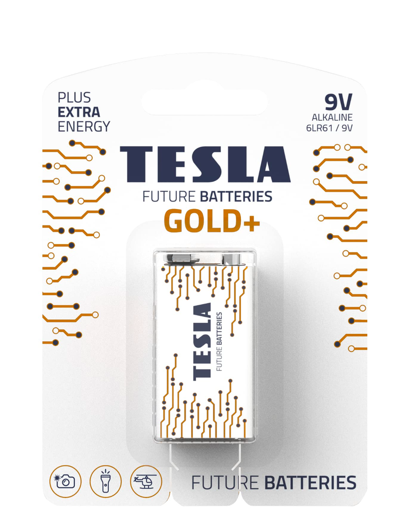 [12090122] Tesla Batteries 9V Gold+ hágæða rafhlaða, 1stk
