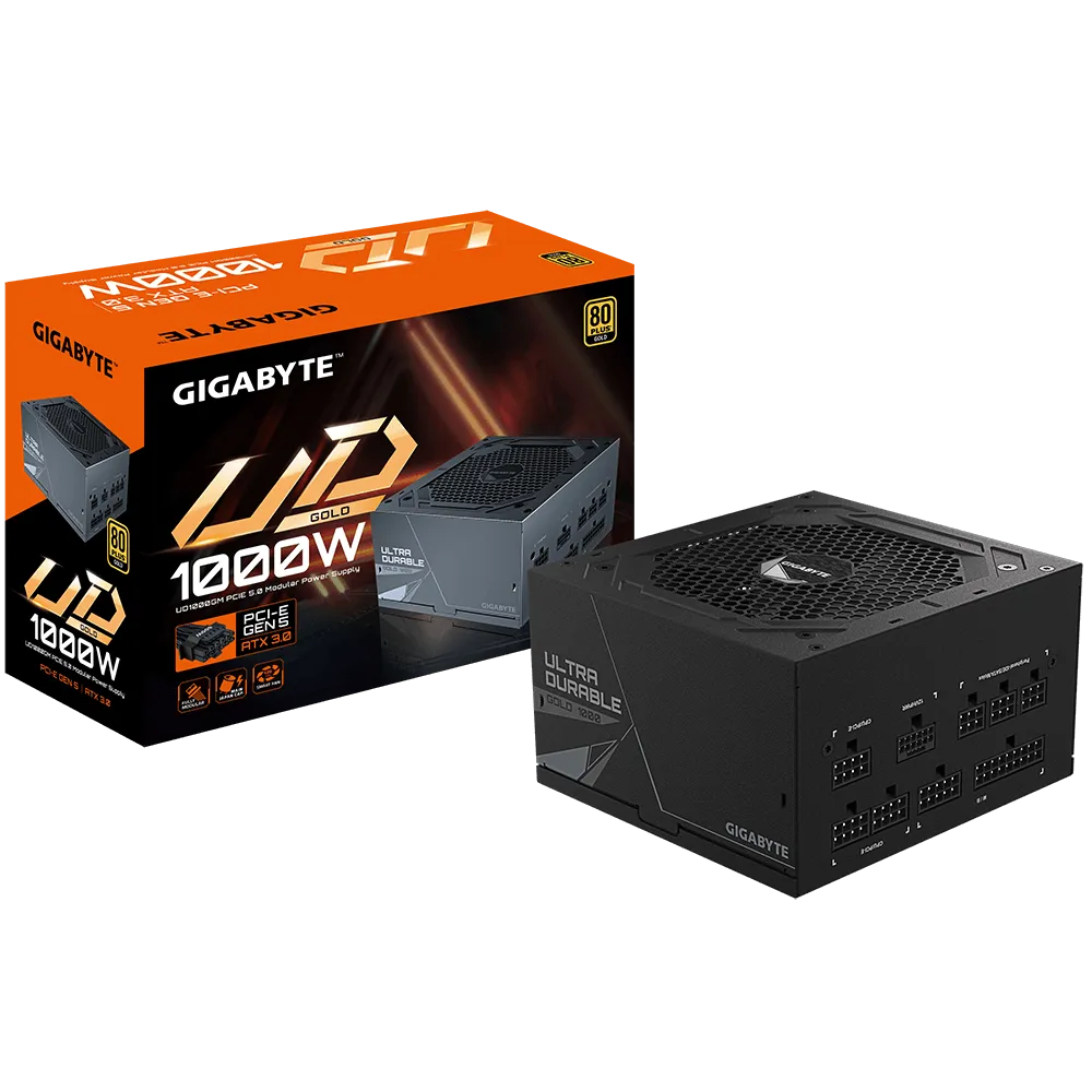 [GP-UD1000GM-PG5-V2] Gigabyte Ultra Durable Gold 1000W ATX 3.0 aflgjafi, 5 ára ábyrgð