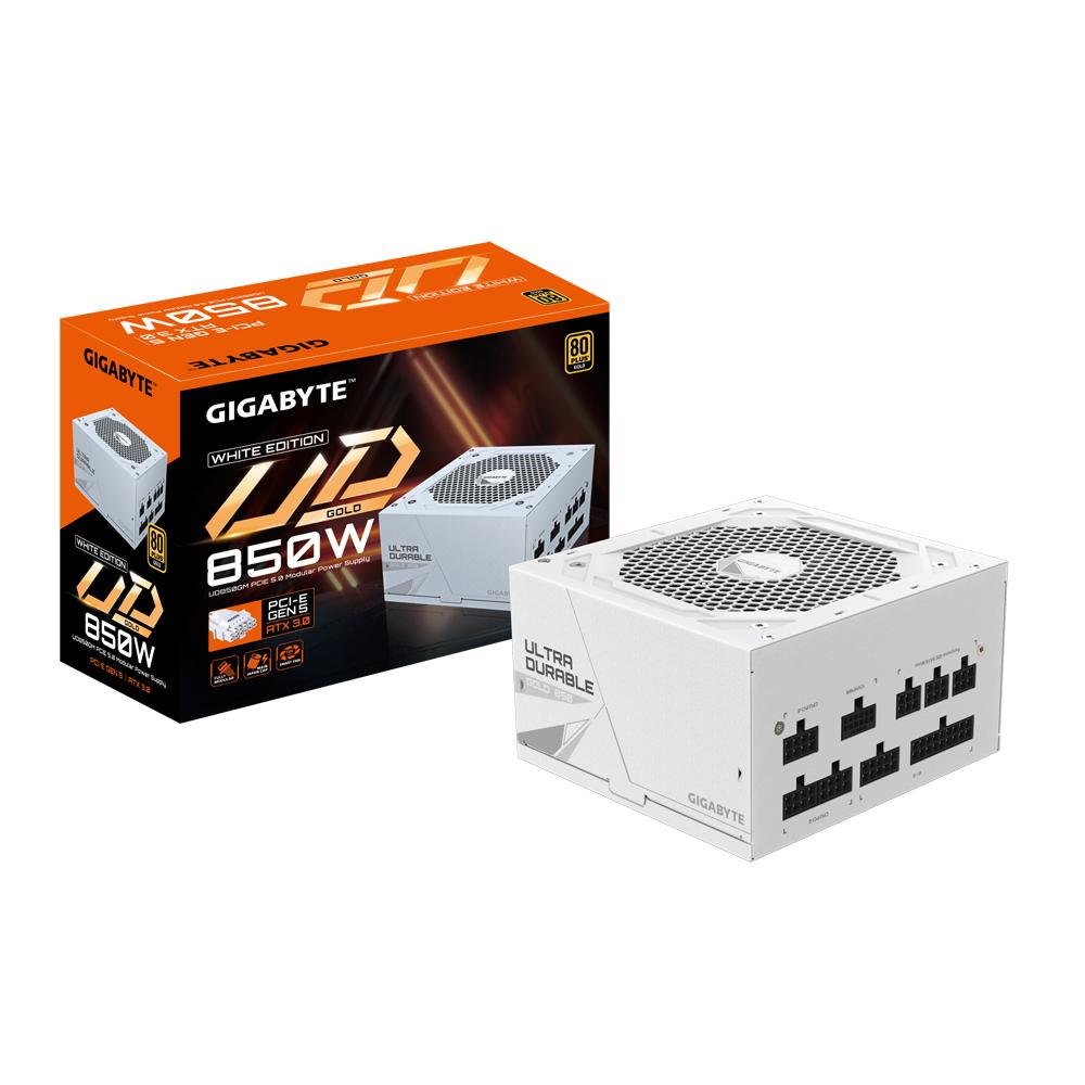 [GP-UD850GM PG5W] Gigabyte Ultra Durable Gold 850W ATX 3.0 aflgjafi, 5 ára ábyrgð - Hvítur