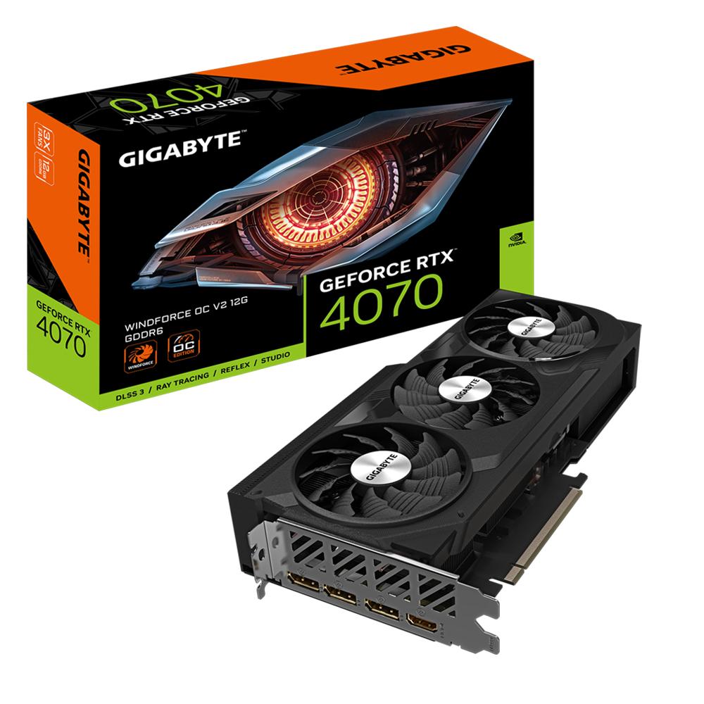 Gigabyte GeForce RTX 4070 12GB GDDR6 Windforce 3 OC V2 skjákort