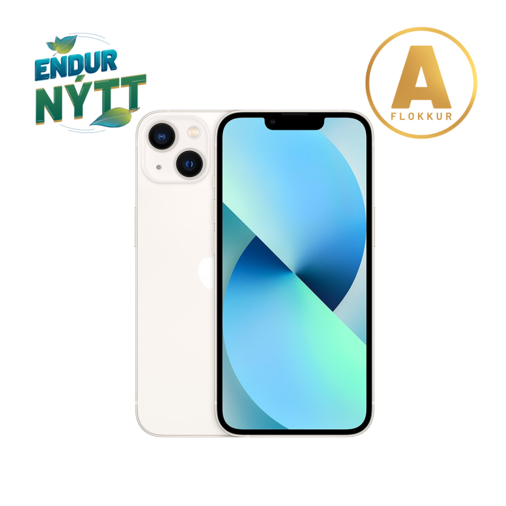 [IPHONE13128GB-A002] Apple iPhone 13 6.1" 128GB, Starlight, endurnýttur