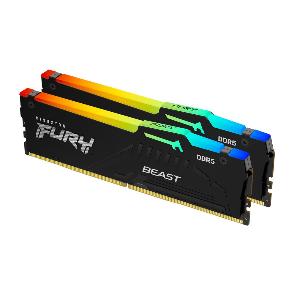 Kingston 32GB DDR5 6000MHz (2x16GB) CL36 Fury Beast vinnsluminni, svart