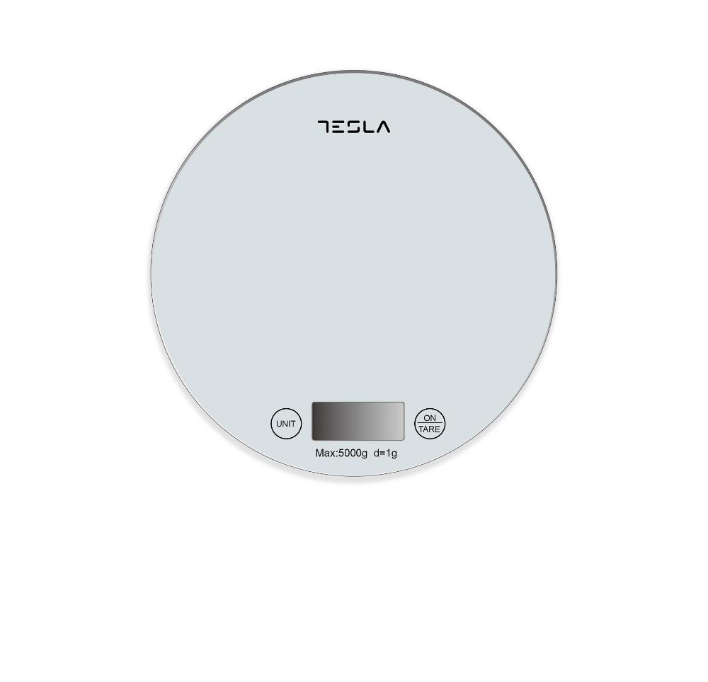 Tesla eldhúsvigt, allt að 5kg (5000g) með 1g þrepum
