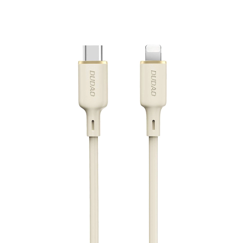 Dudao USB-C í Lightning hleðslukapall 2m, ljósbrúnn