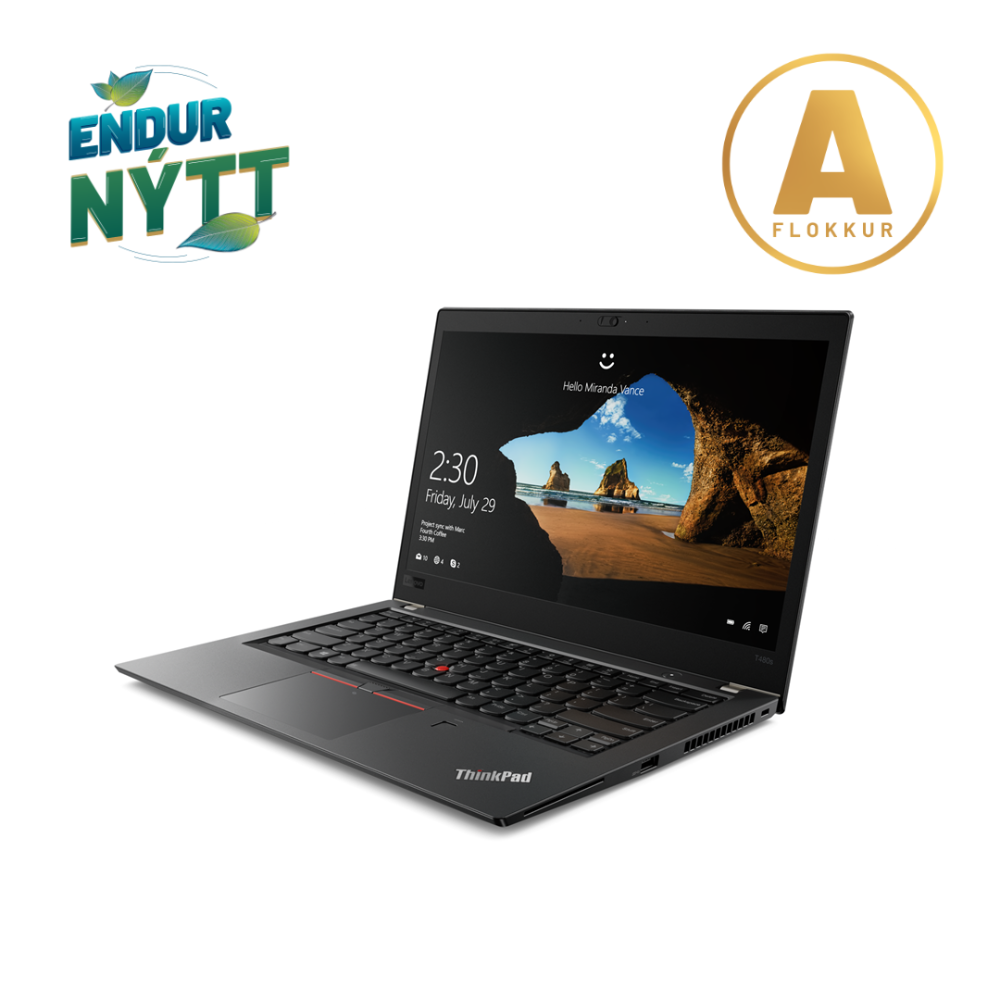 Lenovo ThinkPad T480s fartölva 14" FHD i5-8350U 8/256GB, Touch, W11P, endurnýtt