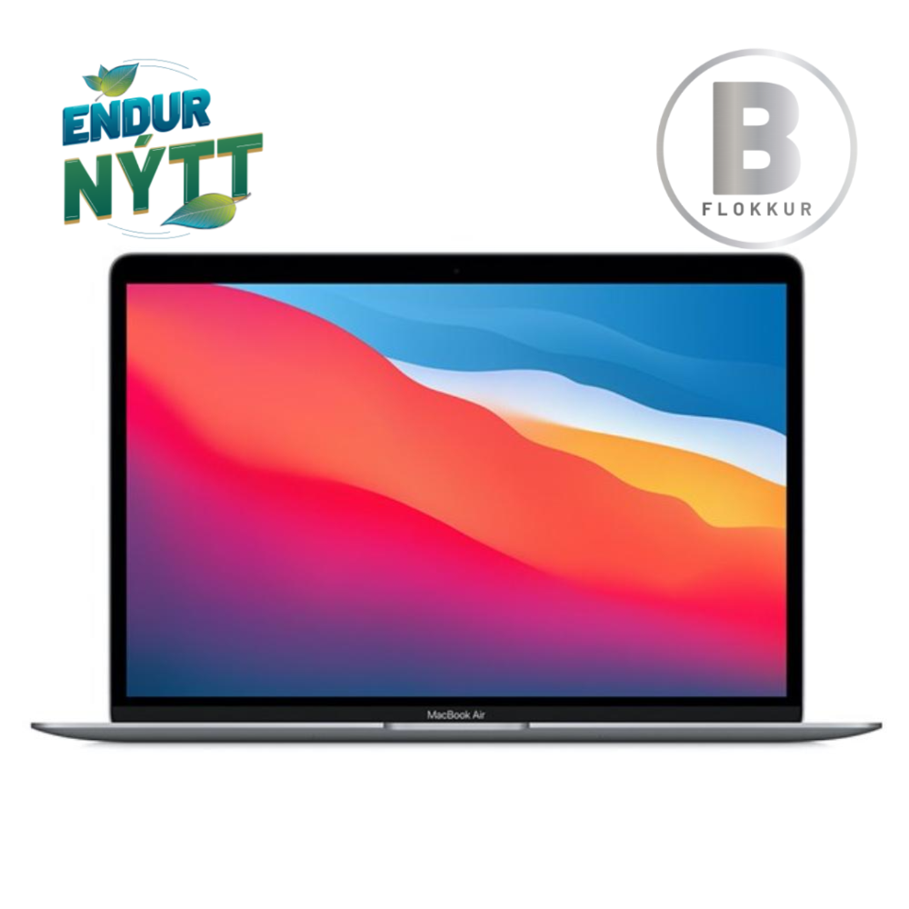 [LAPMBA_2020_MX_B03] Apple MacBook Air M1 13'' QHD+ 2.5K 8/256GB fartölva, Space Gray, endurnýtt (B)