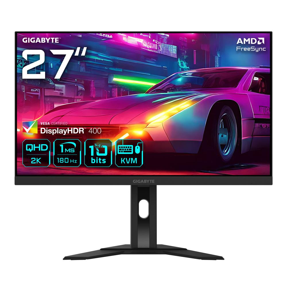 [M27QA] Gigabyte M27QA 27" QHD IPS 180Hz HDR400 KVM leikjaskjár, svartur