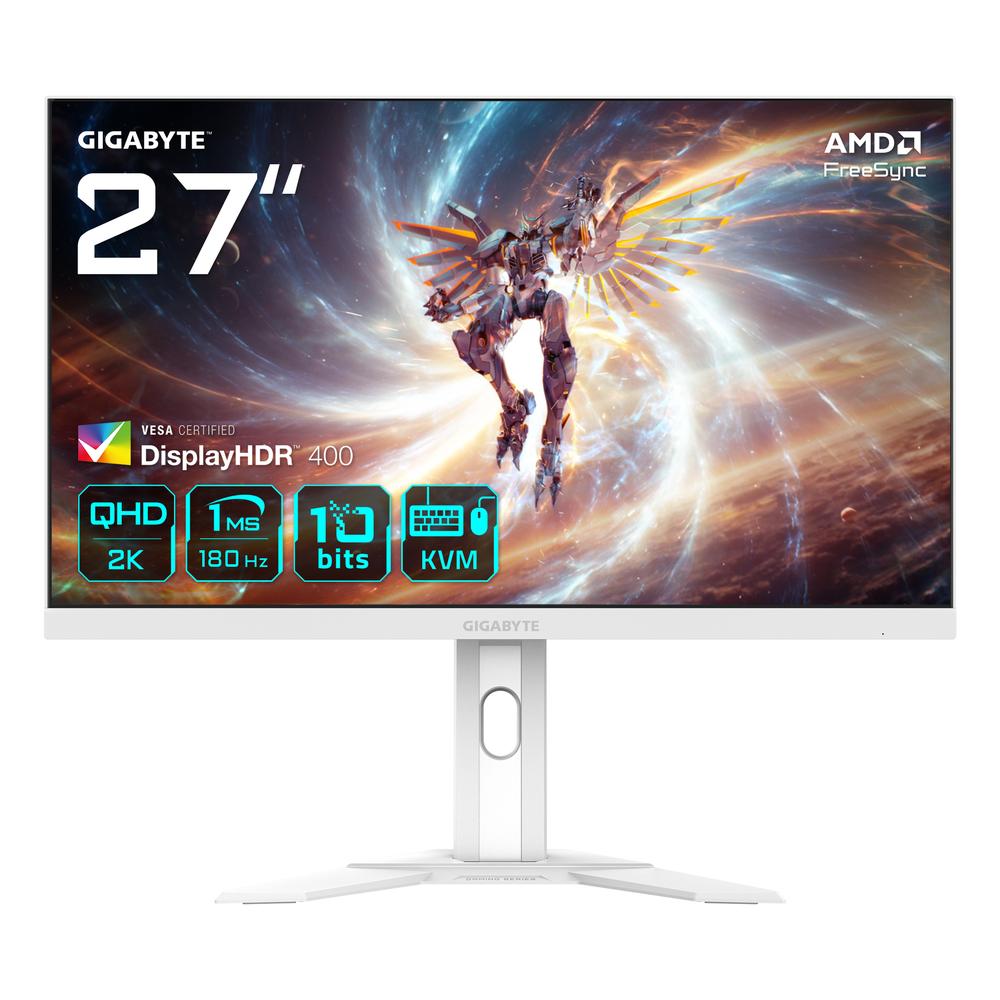 [M27QA ICE] Gigabyte M27QA 27" QHD IPS 180Hz HDR400 KVM leikjaskjár, hvítur