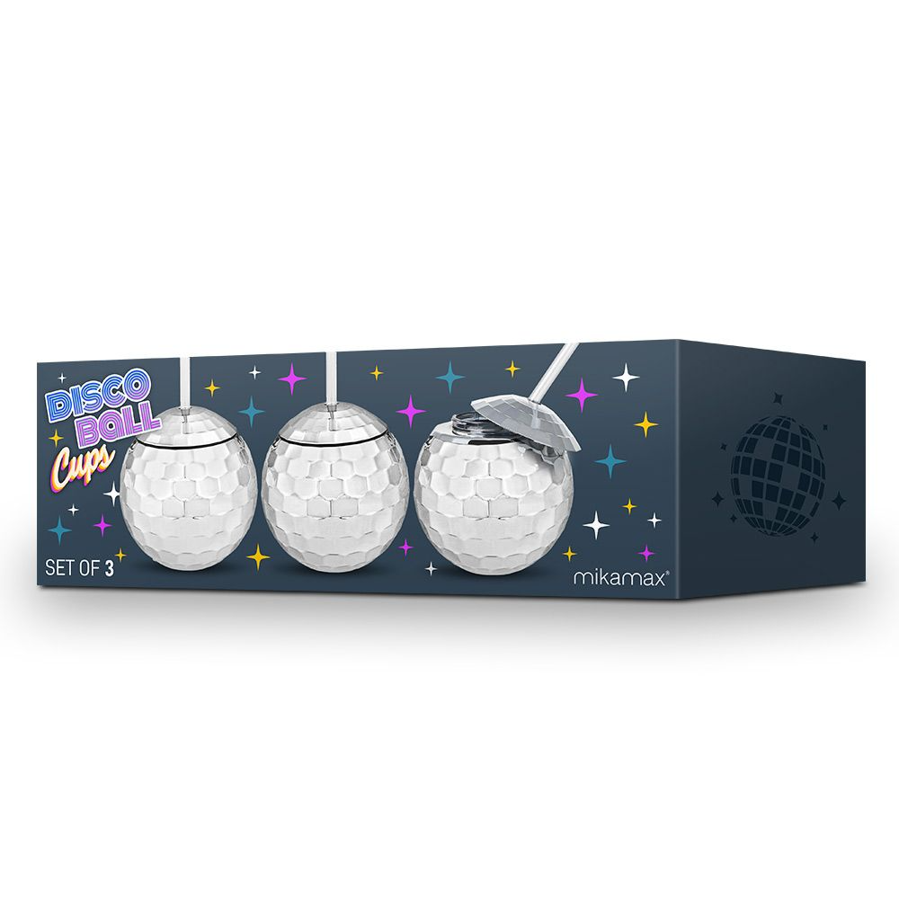 [MM-5160] Mikamax Diskókúlu glös, 3x í pakka